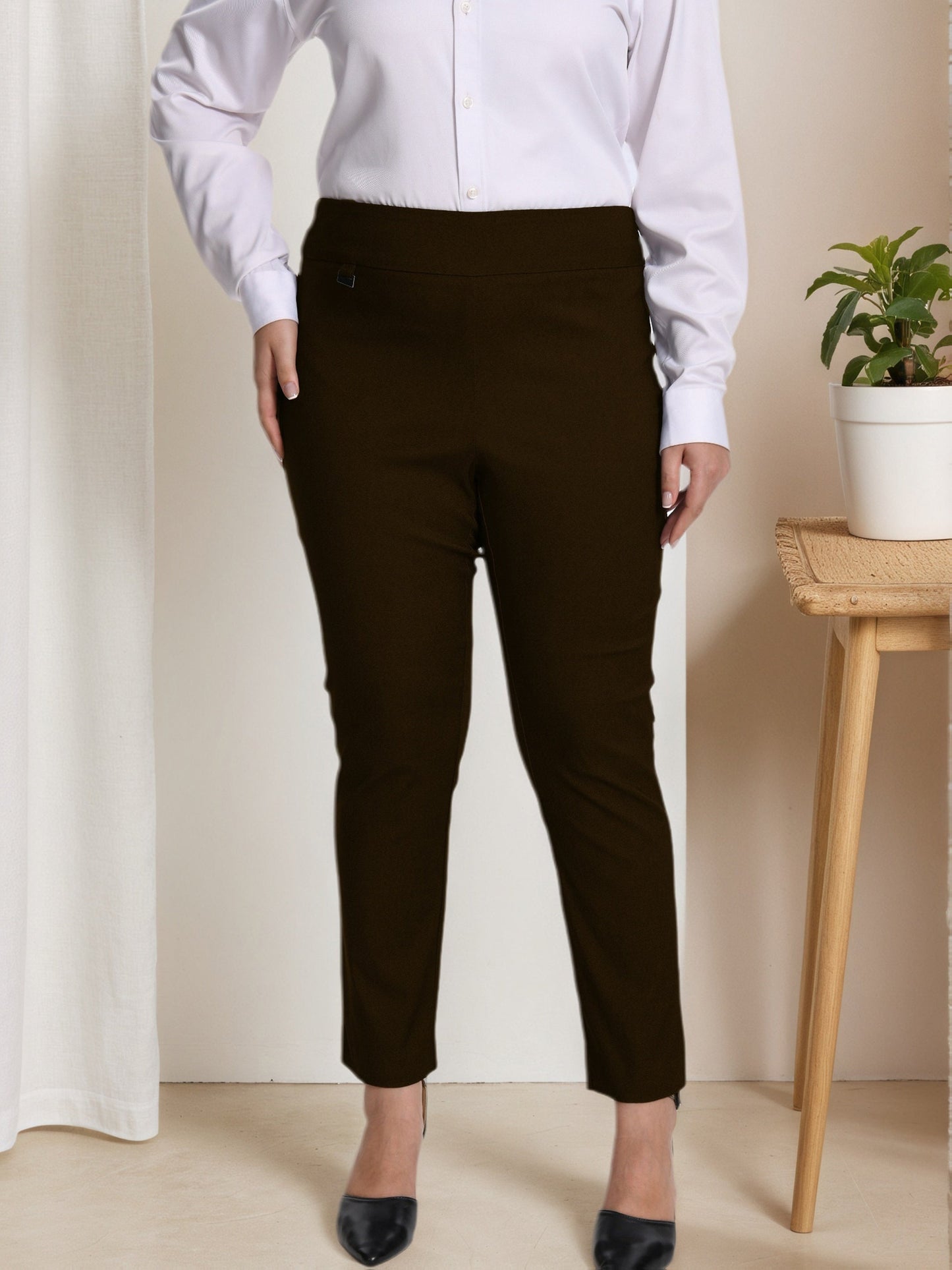 Plus Size Plus Size Women Pull on Pant with Silver During Super Stretch Soft – view 6