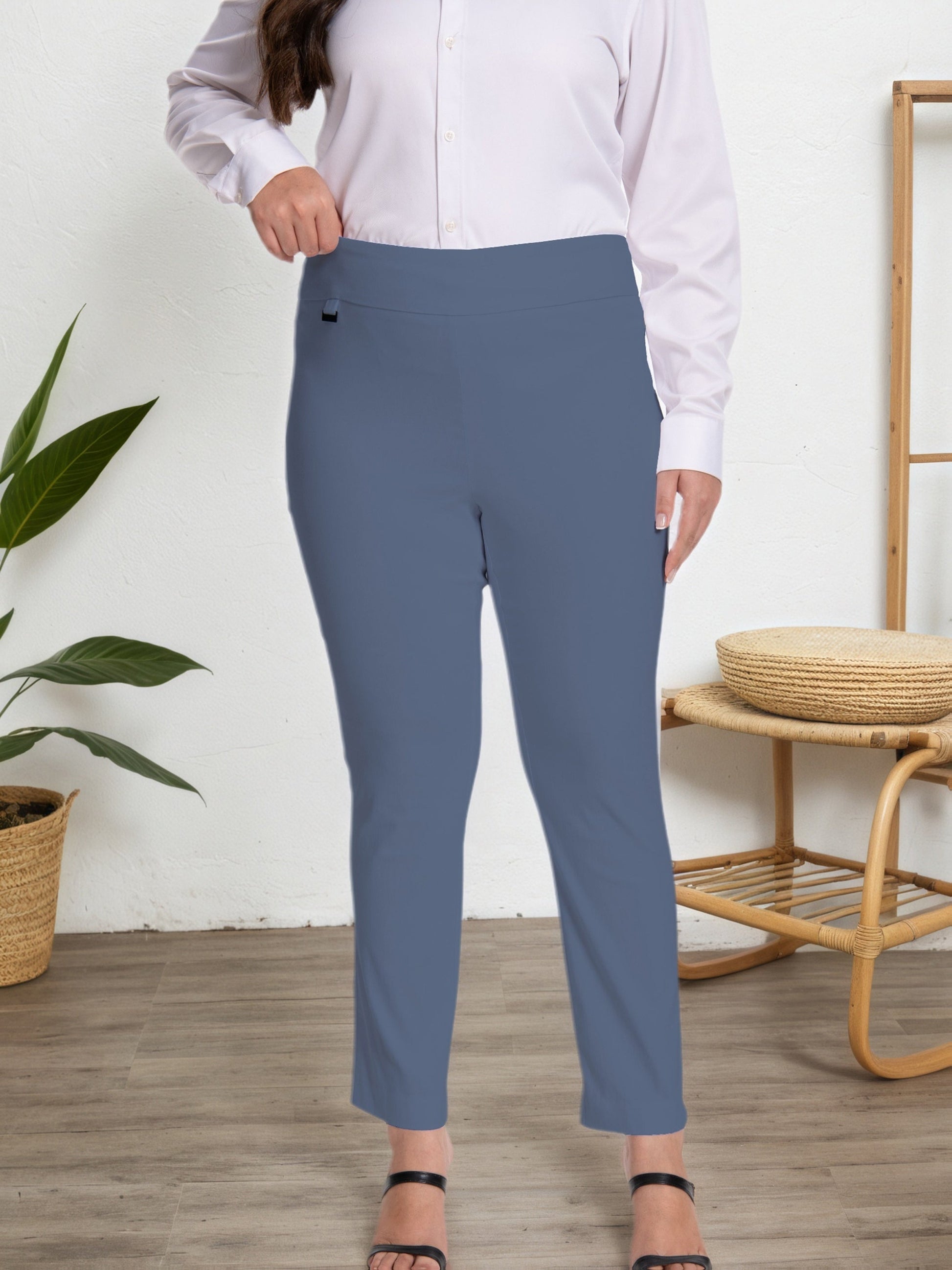 Plus Size Plus Size Women Pull on Pant with Silver During Super Stretch Soft – view 7
