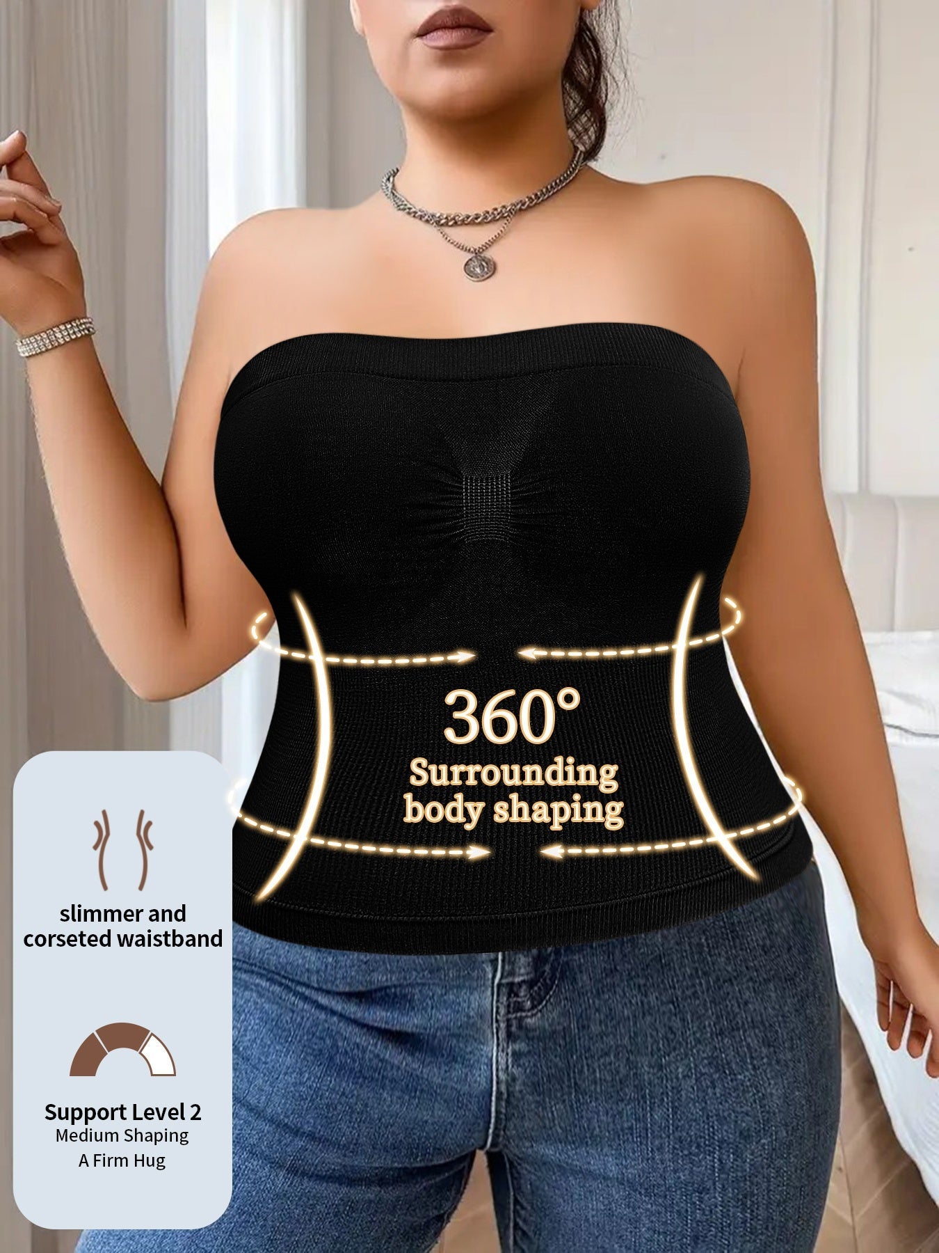 Plus Size Tummy Control Bodysuit for Women Comfortable Breathable Shapewear – view 7