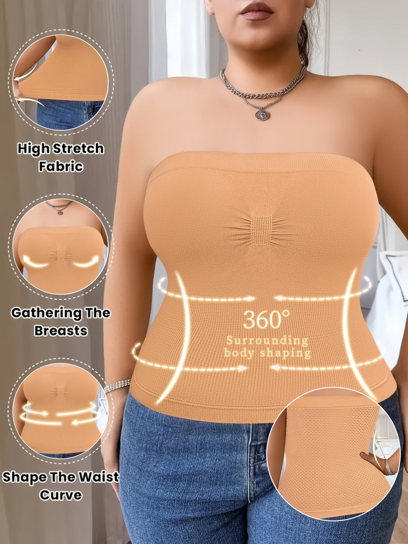 Plus Size Tummy Control Bodysuit for Women Comfortable Breathable Shapewear – view 10
