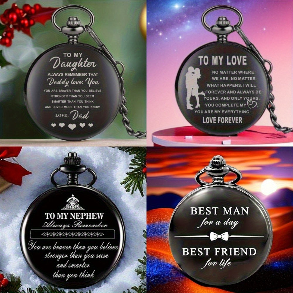 Pocket Watch - Set of 10 | Classic Round Vintage Watches Bulk Pack, Assorted Gift Watches - product detail view 3