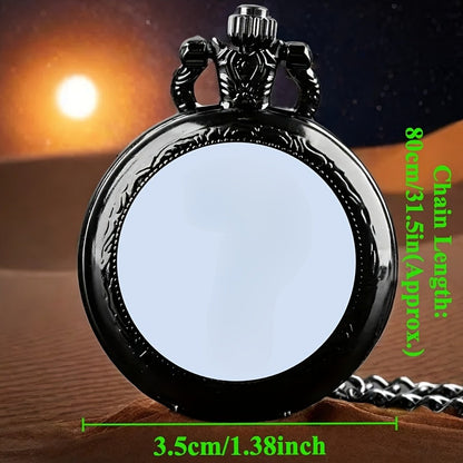 Pocket Watch - Set of 9 - Classic Round Vintage Watches Bulk Pack, Antique Style Quartz - product detail view 2