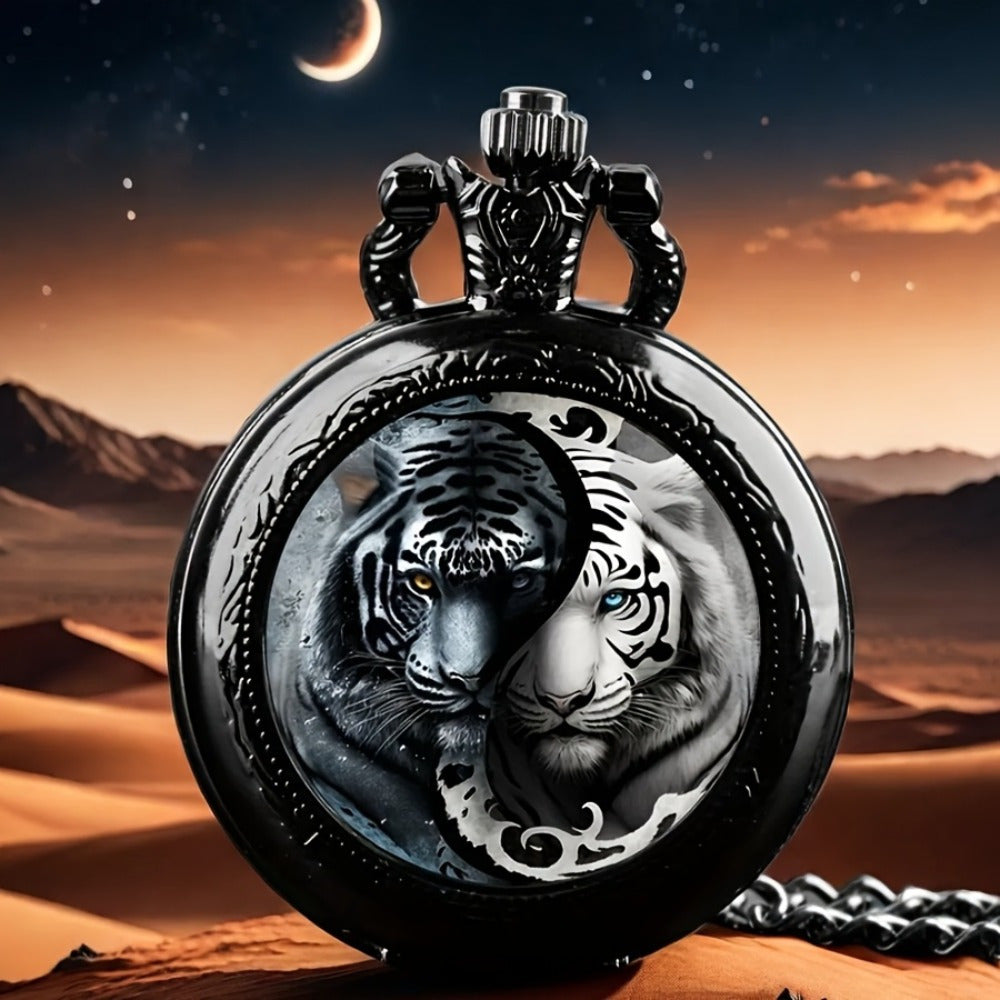 Pocket Watch - Set of 9 - Classic Round Vintage Watches Bulk Pack, Antique Style Quartz - product detail view 3