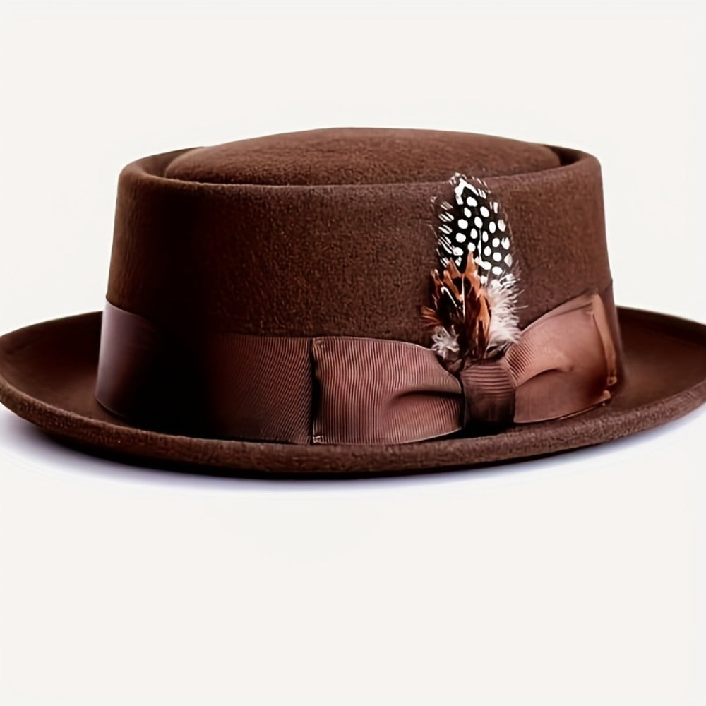 Pork Pie Hat - for Men Women - Premium Wool Adjustable Lightweight, Dress Wedding - product detail view 10