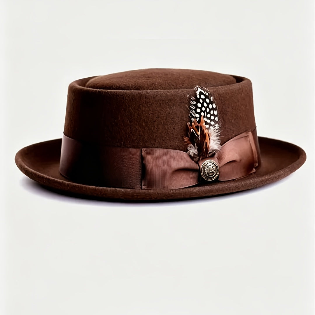 Pork Pie Hat - for Men Women - Premium Wool Adjustable Lightweight, Dress Wedding - product detail view 21