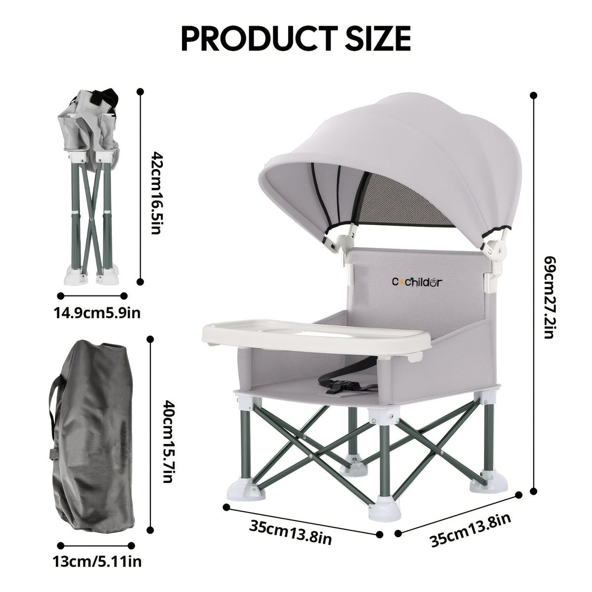 Portable Baby Booster Seat - Detachable Feeding Tray – view 2