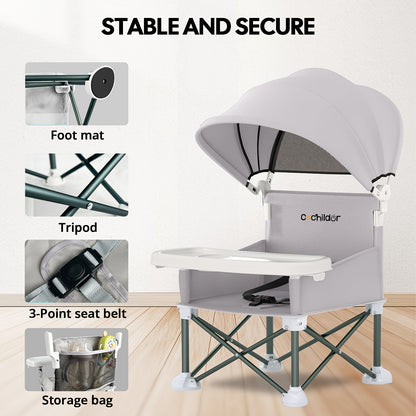 Portable Baby Booster Seat - Detachable Feeding Tray – view 8