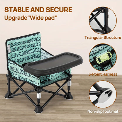 Portable Baby Chair - Foldable Tray Camping Seat – view 2