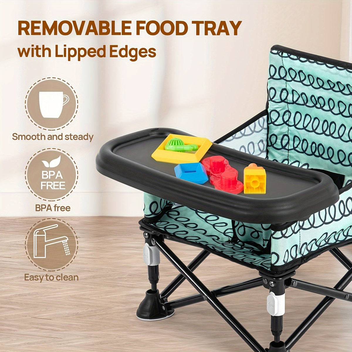 Portable Baby Chair - Foldable Tray Camping Seat – view 5