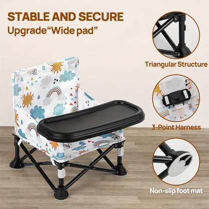 Portable Baby Dining Chair - Foldable Camping Tray Seat – view 3