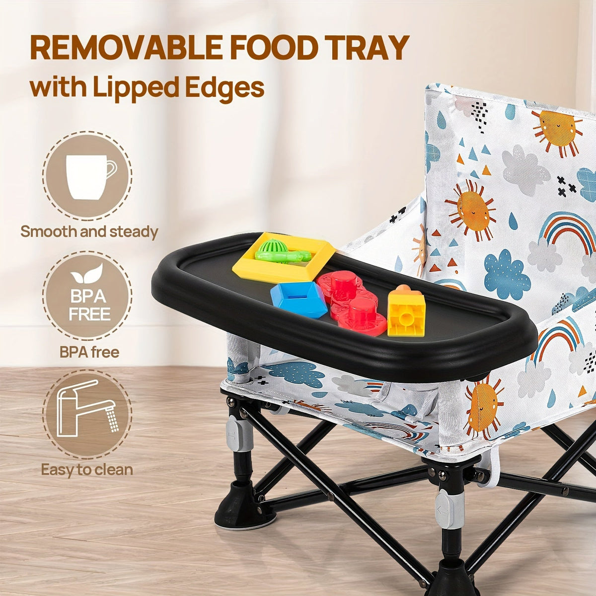 Portable Baby Dining Chair - Foldable Camping Tray Seat – view 5