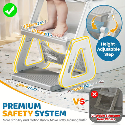 Potty Training Seat - Adjustable 2-In-1 Toilet Step – view 2