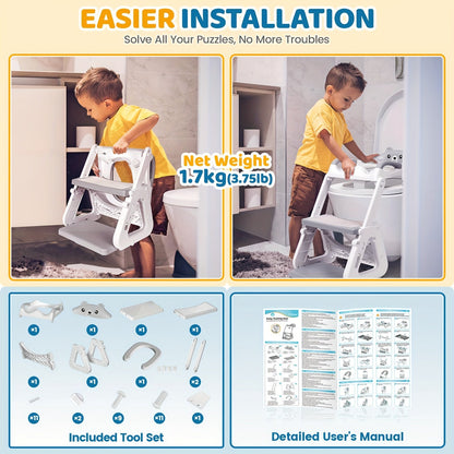 Potty Training Seat - Adjustable 2-In-1 Toilet Step – view 9