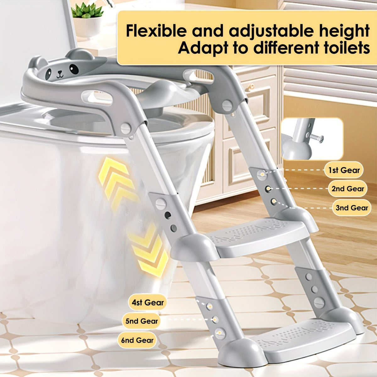 Potty Training Seat - Adjustable Soft 2-Step Ladder 6485 – view 2