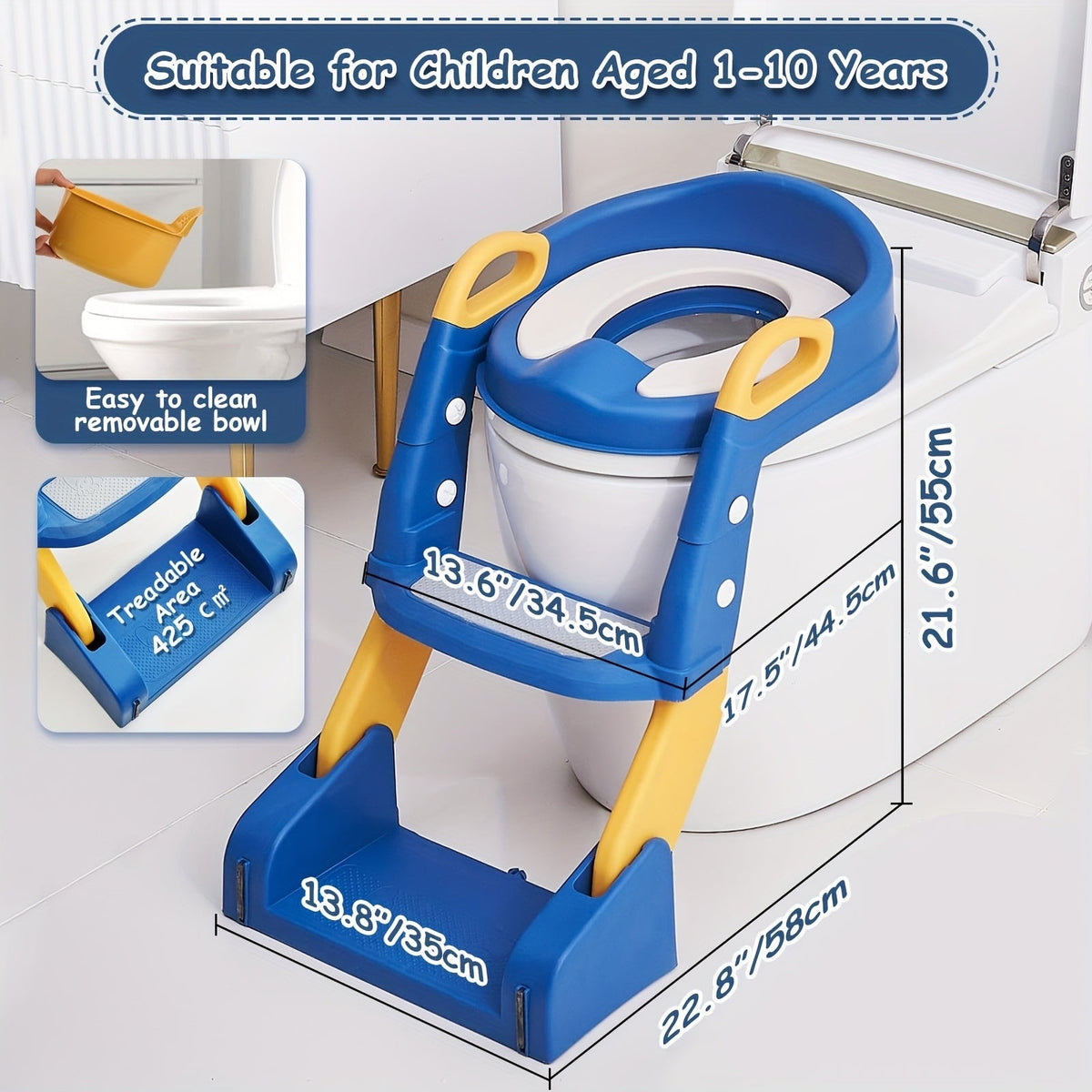 Potty Training Seat - Foldable Adjustable Toilet Step – view 2