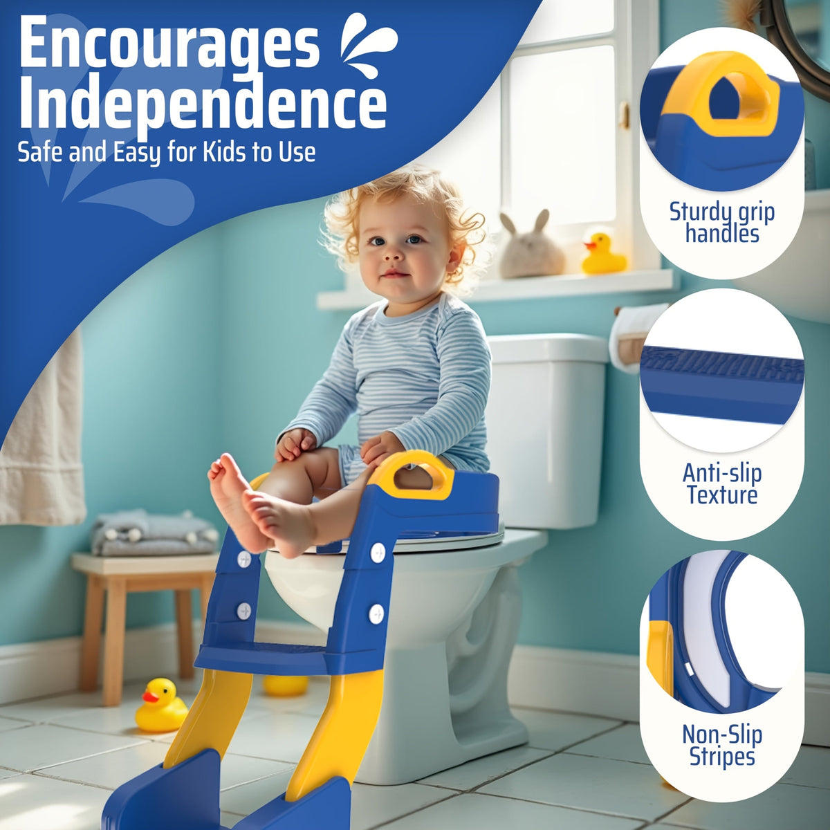 Potty Training Seat - Foldable Adjustable Toilet Step – view 6