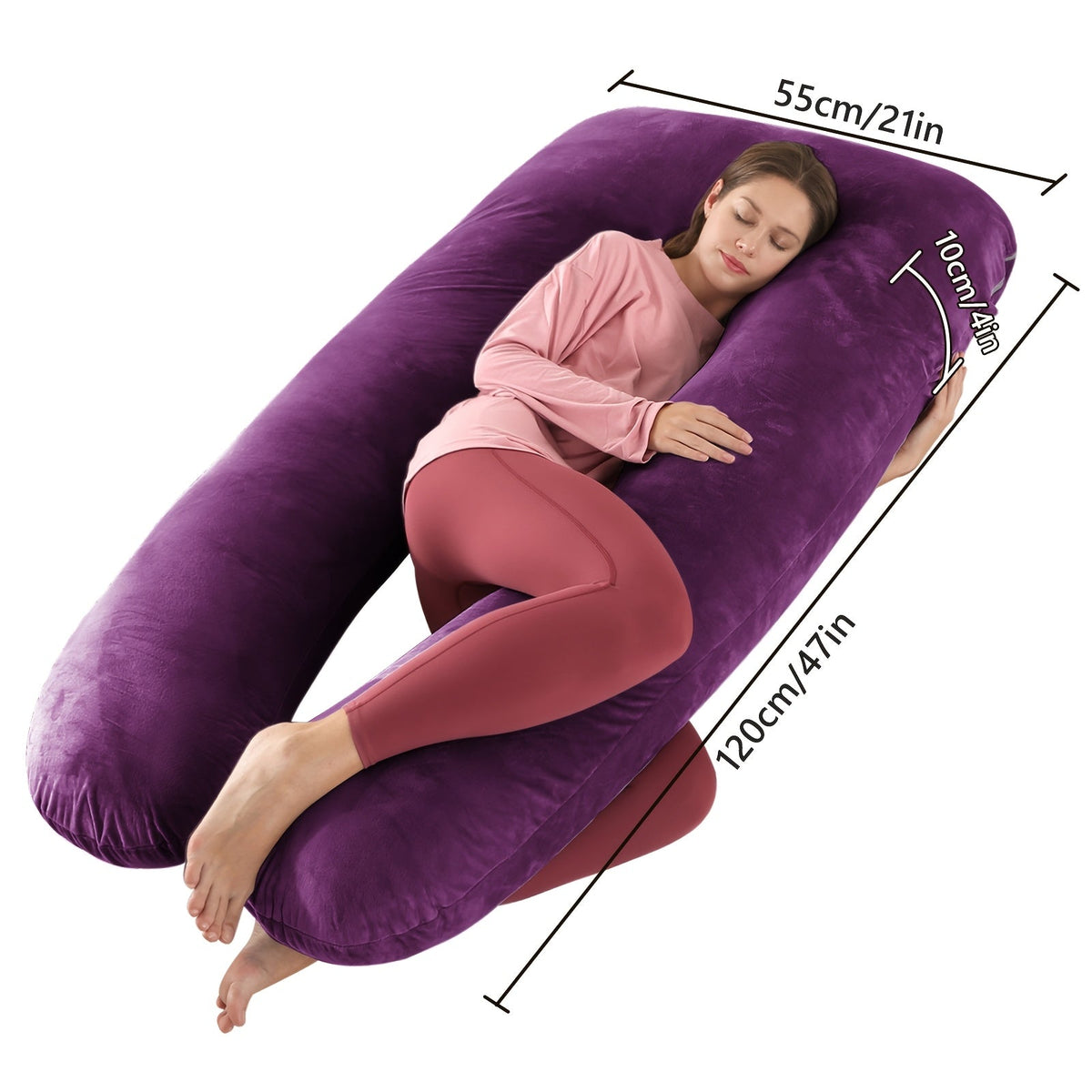 Pregnancy Pillow - Portable Soft U-Shaped Maternity – view 2