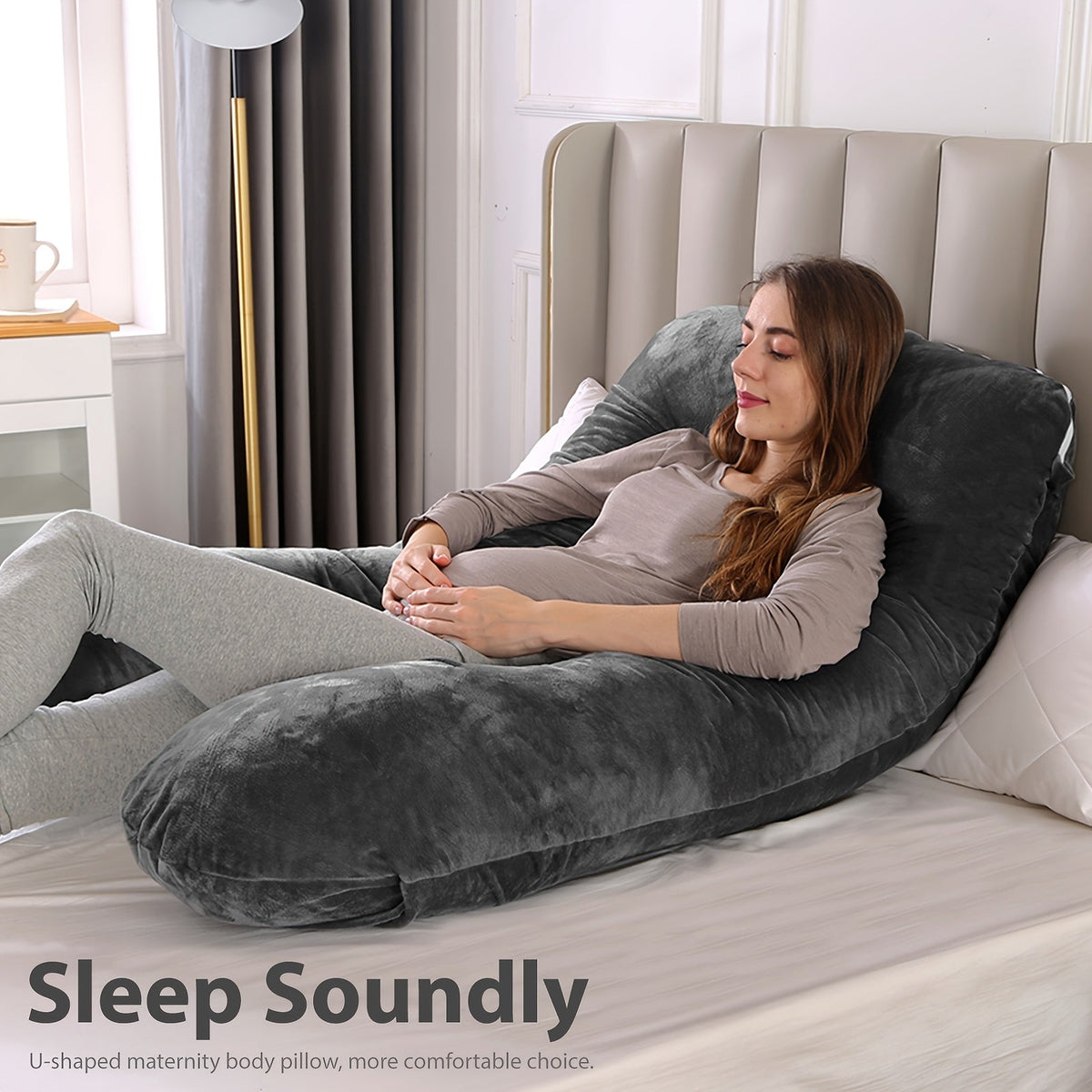 Pregnancy Pillow - Portable Soft U-Shaped Maternity – view 10