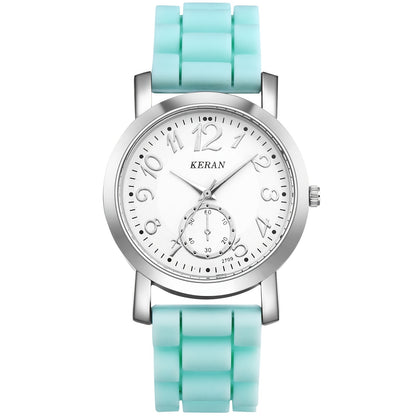 Quartz Watch - Jelly Silicone Strap Analog Wristwatch Unisex Teens Colorful Candy Color - product detail view 12