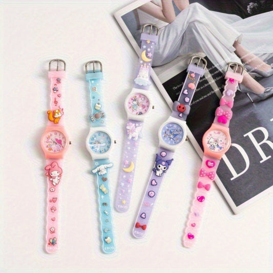 Quartz Watch - Kids Sanrio Character Hello Kitty Kuromi Melody Cinnamon Dog Children - main product view