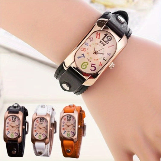 Quartz Watch - Trendy Digital Colorful Screen Square Alloy Case Fashion Unisex Wristwatch - main product view