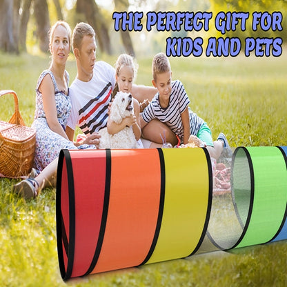 Rainbow Baby Crawling Play Tunnel - Portable see-through rainbow crawl-through design – view 6