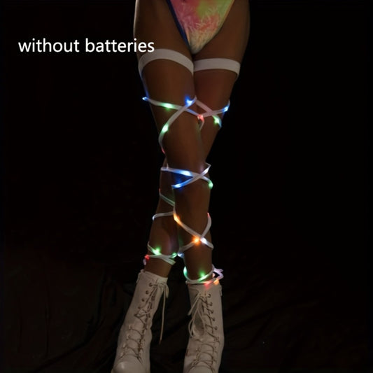 Rave & Festival Accessories - Leg Wraps Light Up Cyberpunk Neon Garter Elastic Costume Accessory Set for - main product view