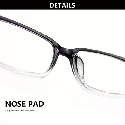 Reading Glasses - 10 Pack Ultra Light Square Frame HD Clear Lenses Vintage Metal Accents - product detail view 12