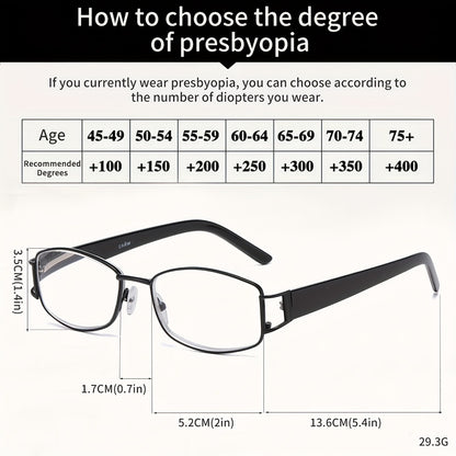 Reading Glasses - for Women 2 Pack - Rectangular Small Frame Light Luxury Geometric Design - product detail view 8