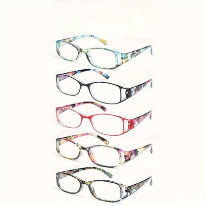 Reading Glasses - Women 5 Pack Fashion Hollow Graffiti Print Small Frame Readers +1.00 to - product detail view 8