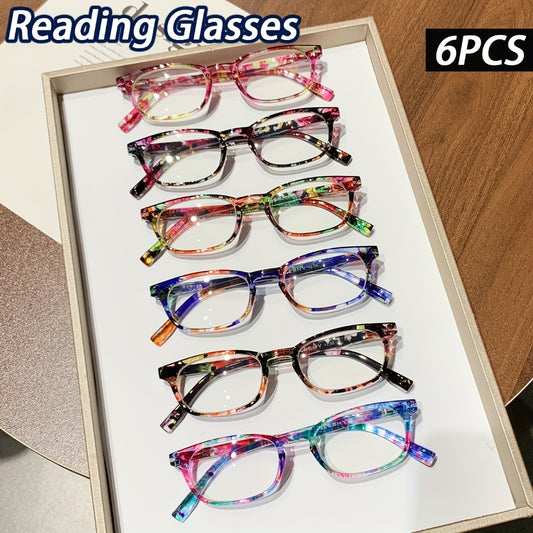 Reading Glasses - Blue Light Blocking 6 Pack Oval Full Frame for Men & Women PC Anti Blue - main product view