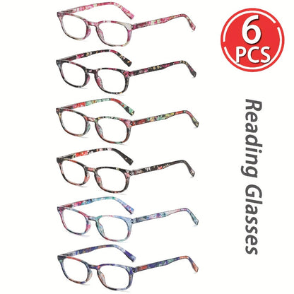 Reading Glasses - Blue Light Blocking 6 Pack Oval Full Frame for Men & Women PC Anti Blue - product detail view 5