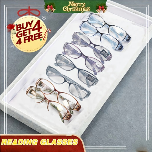 Reading Glasses - Blue Light Blocking 8 Pack HD Resin Lenses Colorful Striped PC Frame - main product view