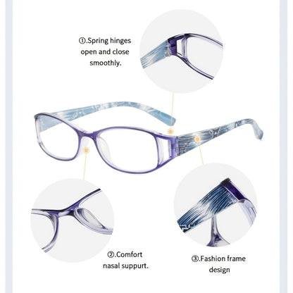 Reading Glasses - Blue Light Blocking 8 Pack HD Resin Lenses Colorful Striped PC Frame - product detail view 3