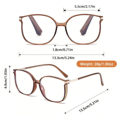 Reading Glasses - Blue Light Blocking Women Cat Eye TR90 Golden Chain Full Rim Oval Frame - product detail view 10