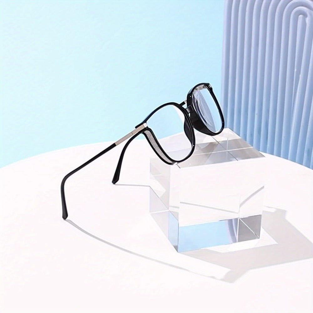 Reading Glasses - Blue Light Blocking Women Cat Eye TR90 Golden Chain Full Rim Oval Frame - product detail view 11