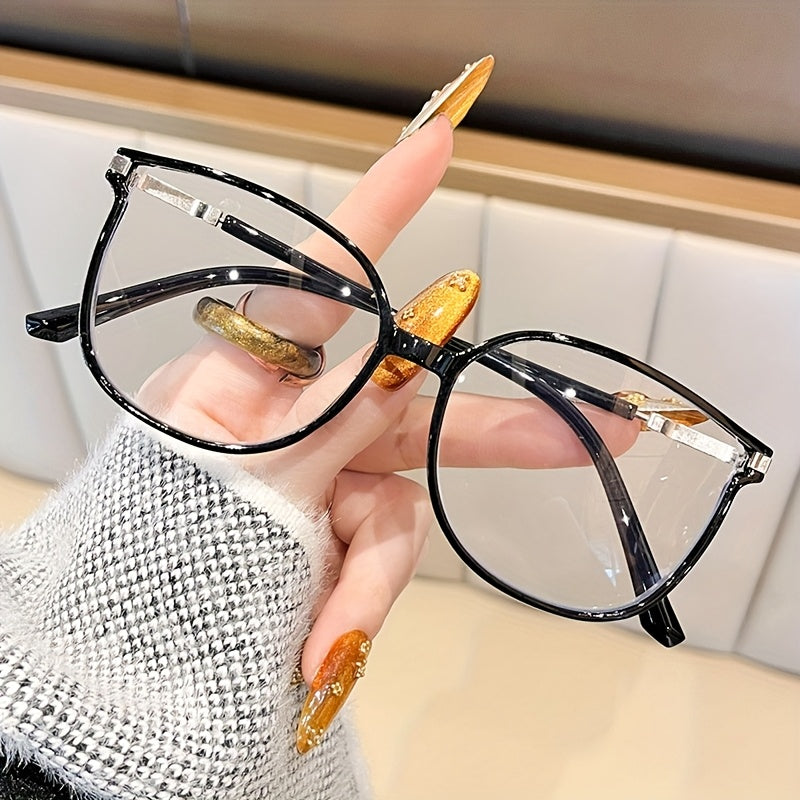 Reading Glasses - Blue Light Blocking Women Cat Eye TR90 Golden Chain Full Rim Oval Frame - product detail view 18