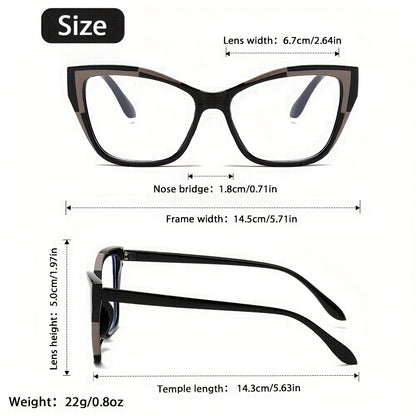 Reading Glasses - Cat Eye for Women Anti Blue Light Color Block Elegant Fashion Readers +1.0 - product detail view 6