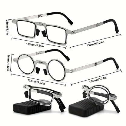 Reading Glasses - Folding Blue Light Blocking 2 Pairs with Case Stainless Steel Frame HD - product detail view 5