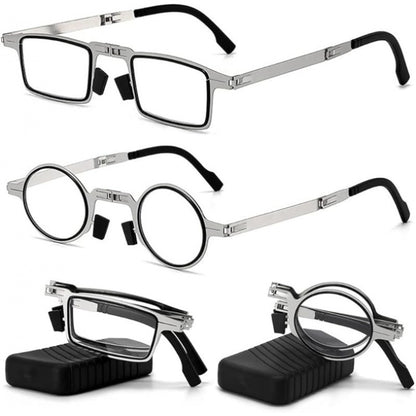 Reading Glasses - Folding Blue Light Blocking 2 Pairs with Case Stainless Steel Frame HD - product detail view 11