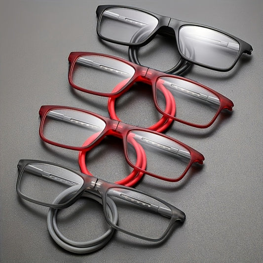 Reading Glasses - Magnetic 4-Pack Foldable Presbyopic Neck Hanging , Ultra-Light Square - main product view