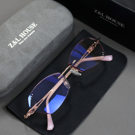 Reading Glasses - for Women Pink Rhinestone, Elegant Mirror Leg Magnifying Readers +1.0 to - main product view