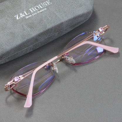 Reading Glasses - for Women Pink Rhinestone, Elegant Mirror Leg Magnifying Readers +1.0 to - product detail view 3