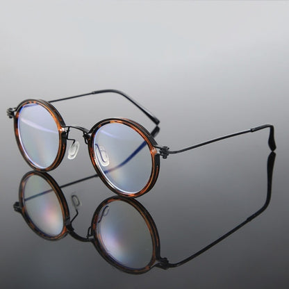 Reading Glasses - Retro Round Metal Frame HD Anti-Glare Lenses with Case, Unisex Vintage - product detail view 11