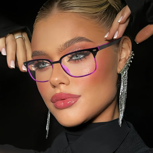 Reading Glasses - Small Rectangle Spring Hinge Lightweight PC Lens Unisex Classic Stylish - main product view