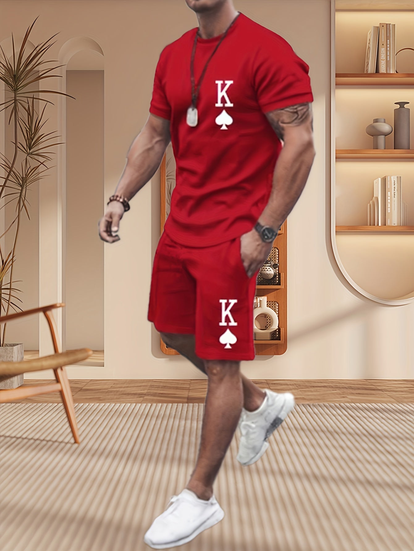 Red King Graphic Outfit Set - Playing Card Print – view 2