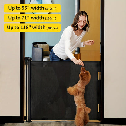 Retractable Mesh Safety Gate - 33/41 Inch Tall - Hardware-mounted expandable mesh design – view 2