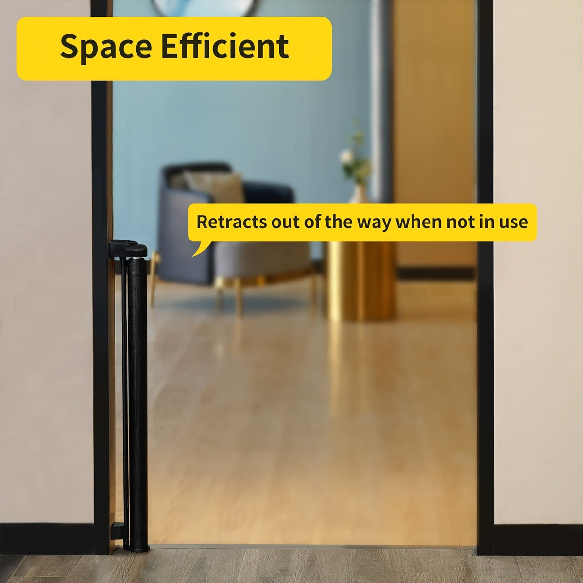 Retractable Mesh Safety Gate - 33/41 Inch Tall - Hardware-mounted expandable mesh design – view 8