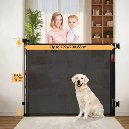 Retractable Mesh Safety Gate - 33/41 Inch Tall - Hardware-mounted expandable mesh design – view 9
