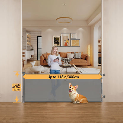 Retractable Mesh Safety Gate - 33/41 Inch Tall - Hardware-mounted expandable mesh design – view 16